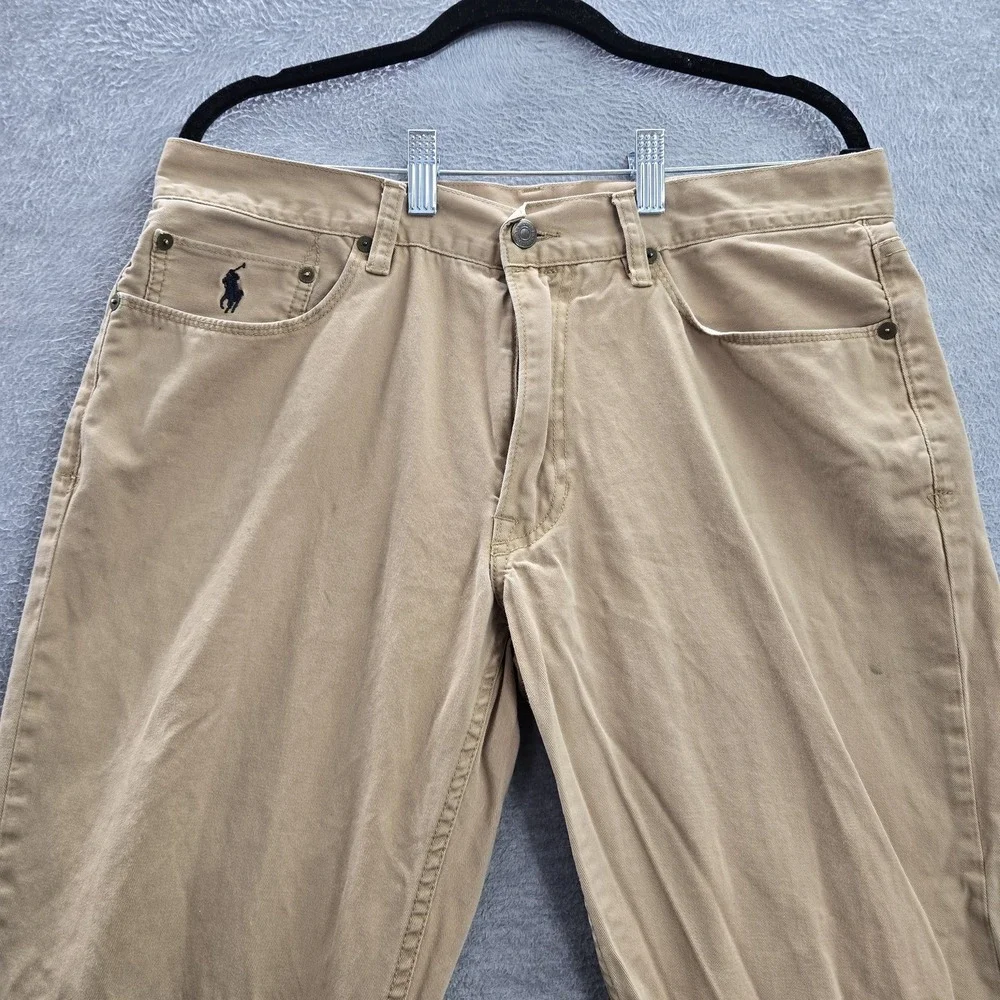 Polo Ralph Lauren‎ Men Pants 34X30 Khaki Pony Embroidery Straight Twill 650